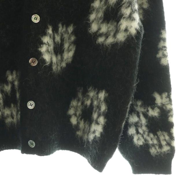 【中古】セントマイケル DENIM TEARS MH CARDIGAN CT WRTH ニットカーディガン 長袖 Vネック ウール モヘヤ混 M 黒