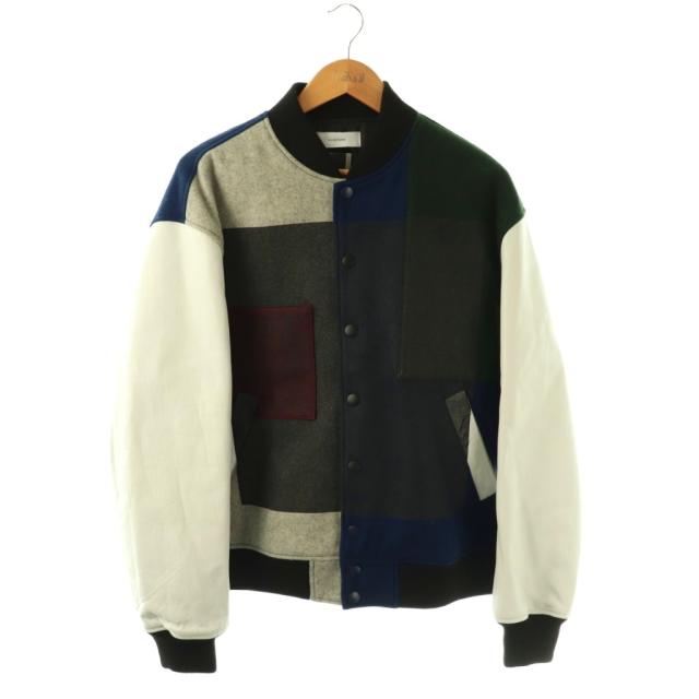 【中古】ファセッタズム パッチワークブルゾン スタジャン 中綿 ウール 切替 レザー 3 マルチカラー OTM-JK-M08