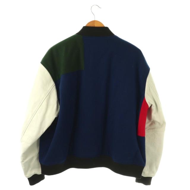 【中古】ファセッタズム パッチワークブルゾン スタジャン 中綿 ウール 切替 レザー 3 マルチカラー OTM-JK-M08