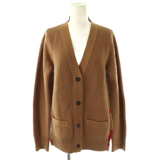 【中古】サカイ sacai 19-04698 プリーツドッキングニットカーディガン ニット 長袖 1 キャメル /HK ■OS ■SH