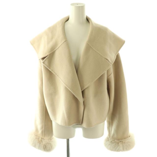 【中古】ハーリップトゥ Her lip to 25AW Loro Short Rever Coat ショートコート フェイクファー付き M アイボリー