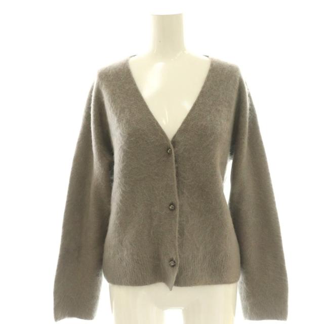 【中古】エンリカ enrica カシミヤカーディガン ニット Vネック グレー KNIT240 /CX ■OS レディース