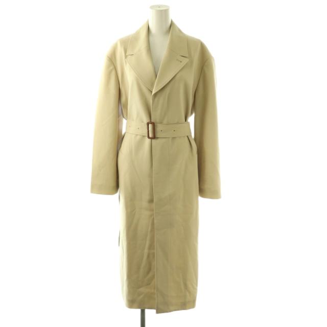 【中古】オーラリー 24SS HARD TWIST WOOL TWILL CHESTERFIELD COAT スプリングコート ロング 0 クリーム色