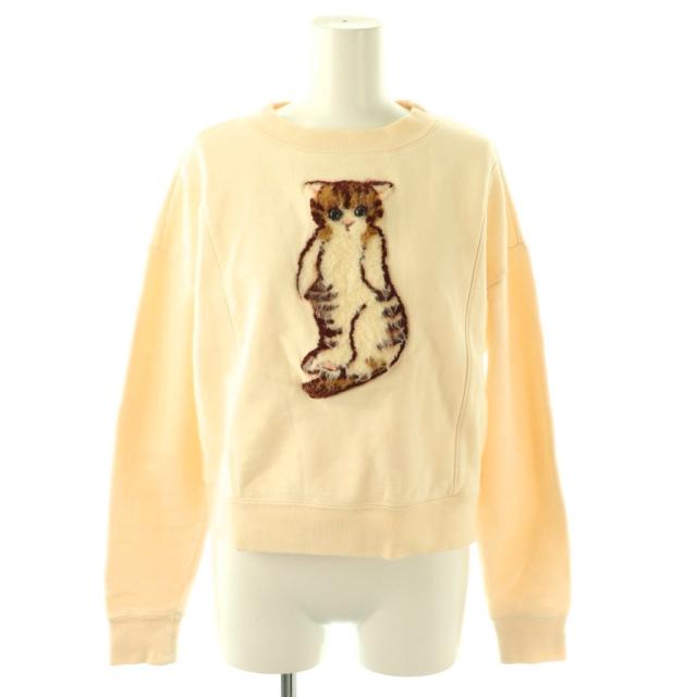 【中古】ミュベール muveil 24AW ネコ裏毛プルオーバー スウェット 長袖 38 アイボリー /HK ■OS レディース