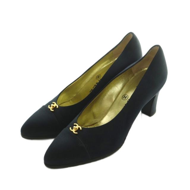 【中古】シャネル CHANEL パンプス ココマーク 36 23.0cm 黒 /MI ■OS レディース
