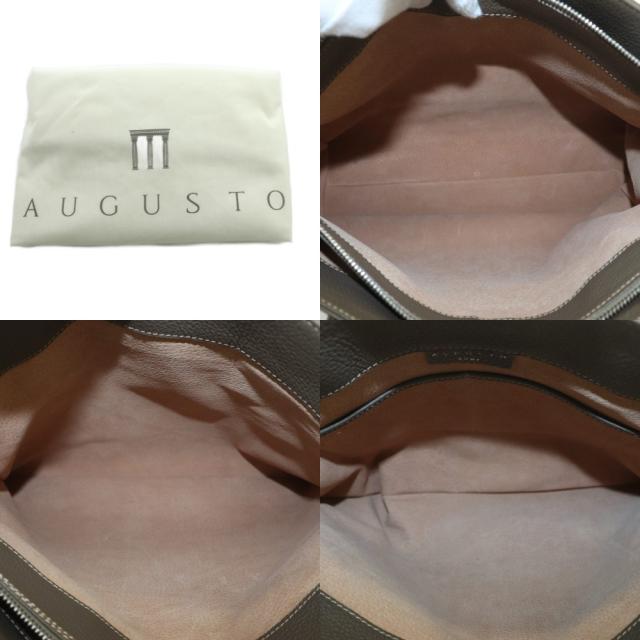 【中古】アウグストローマ AUGUSTO ROMA NAVONA ナヴォナ ハンドバッグ レザー ワンカラー グレージュ /BB ■AD_7