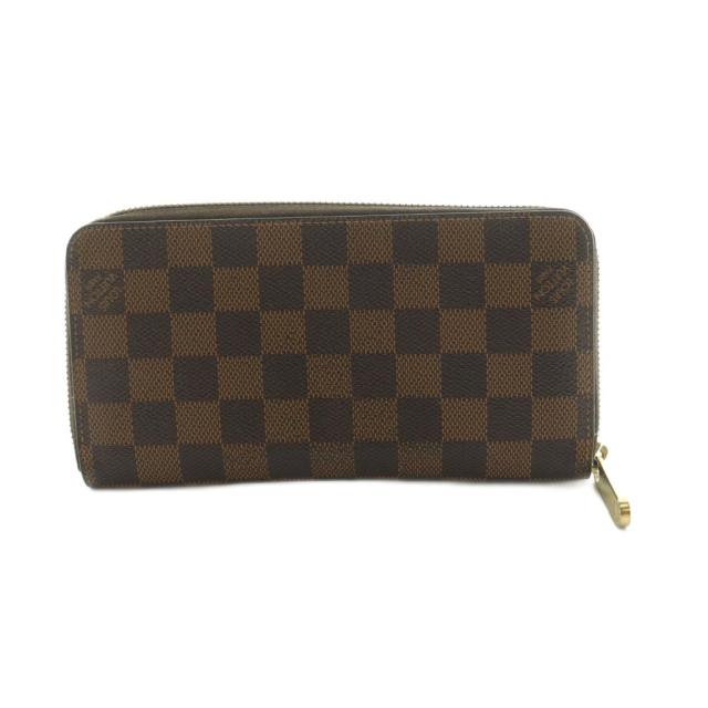 【中古】ルイヴィトン ダミエ エベヌ ジッピー ウォレット 長財布 ラウンドファスナー 小銭入れ 茶 N41661 レディース_1