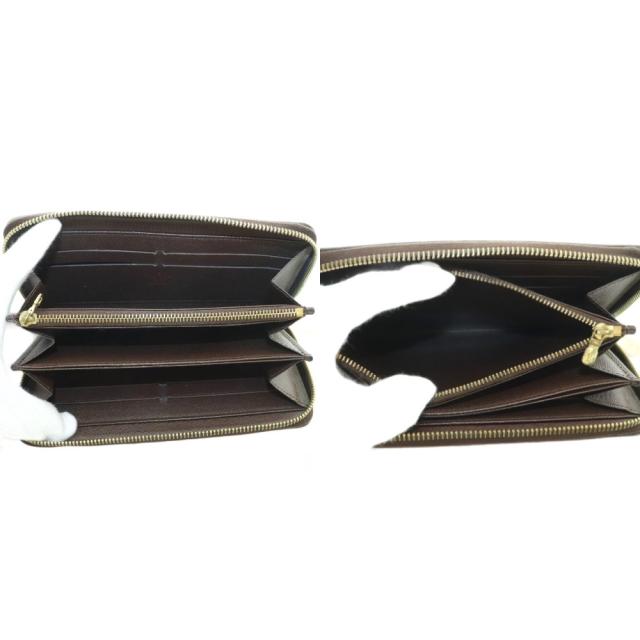 【中古】ルイヴィトン ダミエ エベヌ ジッピー ウォレット 長財布 ラウンドファスナー 小銭入れ 茶 N41661 レディース_4