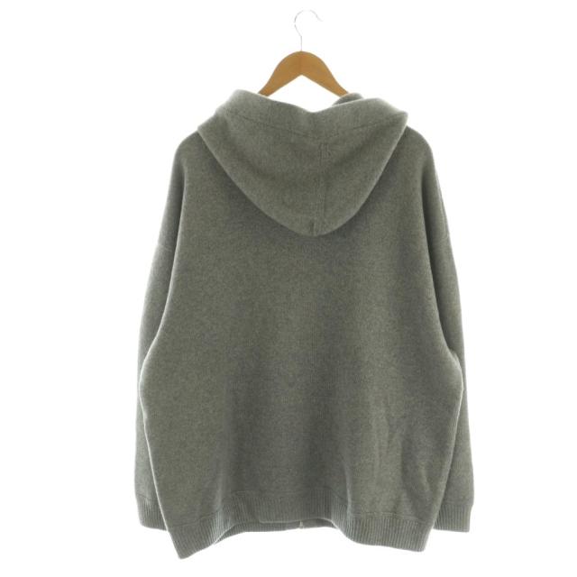 【中古】セリーヌ OVERSIZED ZIP HOODIE ニットフーディ ジャケット パーカー ジップアップ M グレー 2A77O373N_1