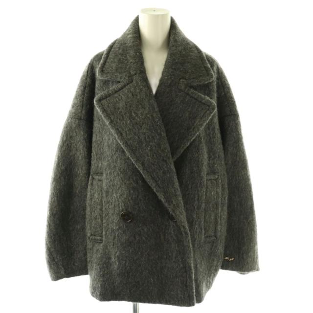 【中古】コラージュ ガリャルダガランテ 24AW ウール混シャギーPコート ショート丈 ダブル F グレー CLZ1042408A0002