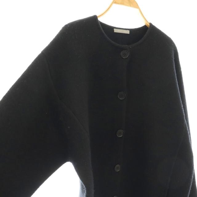 【中古】セオリーリュクス 24AW FELTED KNIT LENDA ニットコート ノーカラー オーバーサイズ ウール 38 黒 ブラック_2