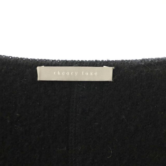 【中古】セオリーリュクス 24AW FELTED KNIT LENDA ニットコート ノーカラー オーバーサイズ ウール 38 黒 ブラック_4