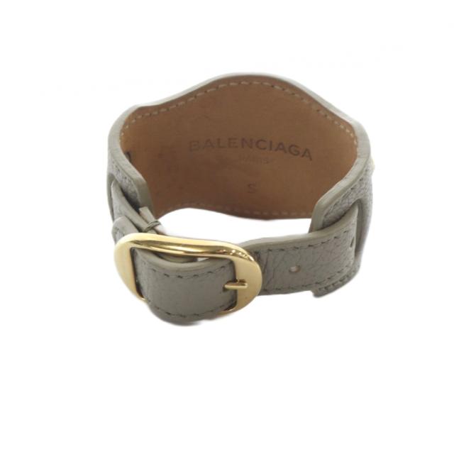【中古】バレンシアガ BALENCIAGA ジャイアント レザー ブレスレット S グレージュ /SR ■OH ■SH レディース_2