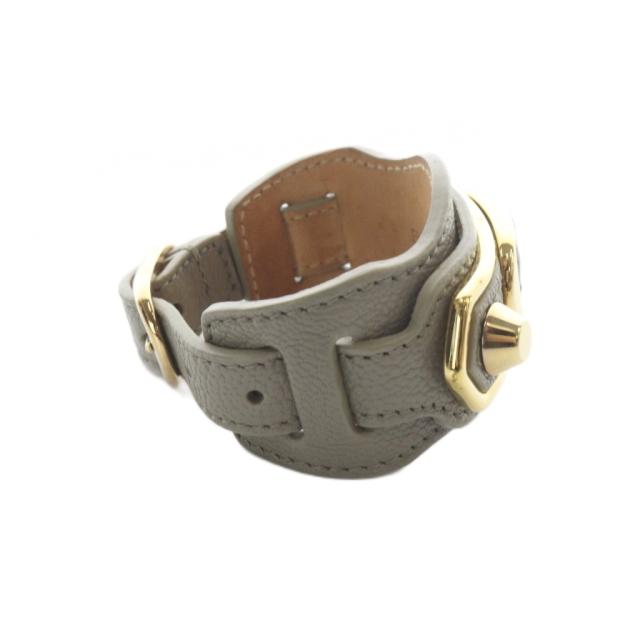 【中古】バレンシアガ BALENCIAGA ジャイアント レザー ブレスレット S グレージュ /SR ■OH ■SH レディース_4