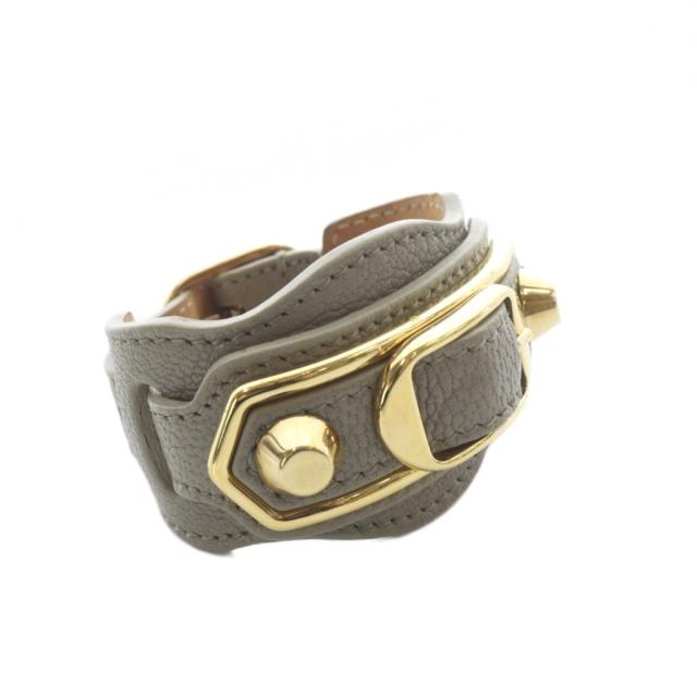 【中古】バレンシアガ BALENCIAGA ジャイアント レザー ブレスレット S グレージュ /SR ■OH ■SH レディース_5