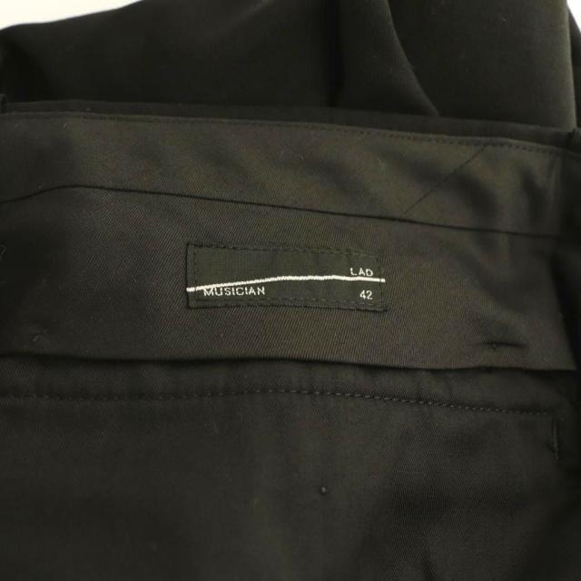【中古】ラッドミュージシャン LAD MUSICIAN パンツ アシンメトリー ワイド ロング ウール 42 ブラック_4