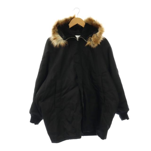 【中古】ティッカ ロング LONG N-2B ナイロンフライトジャケット フード フェイクファー F 黒 TBEA-057 レディース