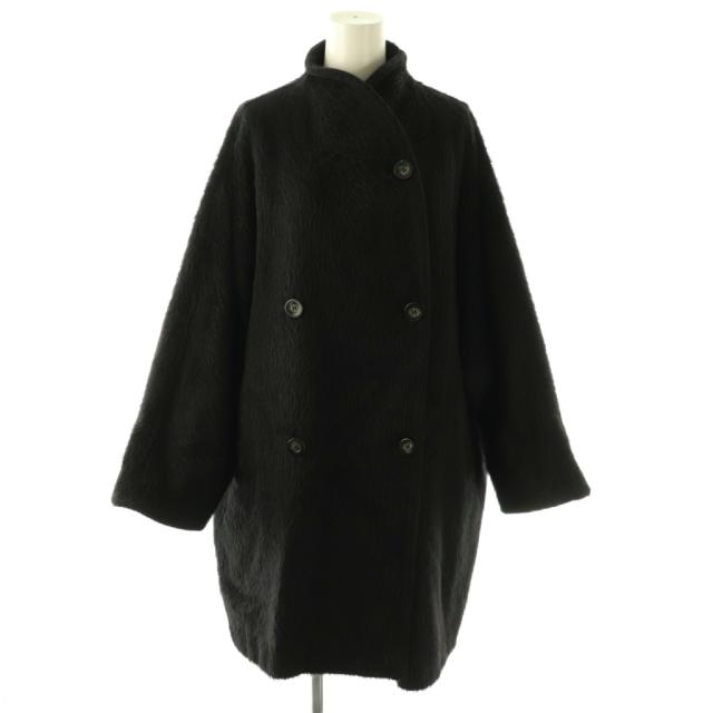 【中古】マックスマーラ MAX MARA vintage アルパカウールダブルボタンシャギーコート アウター 36 黒 /NR ■OS