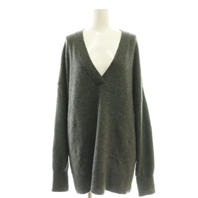 【中古】ミューズ ドゥーズィエム クラス 24AW OLBIA Vネックプルオーバー ニット セーター 長袖 グレー