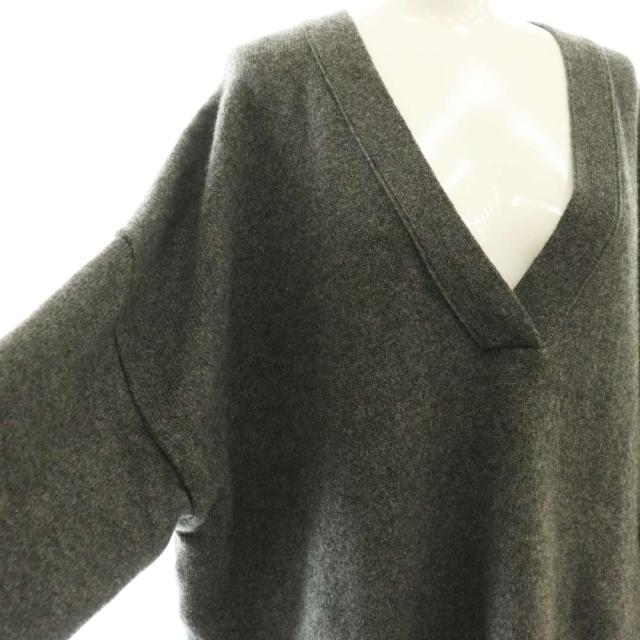 【中古】ミューズ ドゥーズィエム クラス 24AW OLBIA Vネックプルオーバー ニット セーター 長袖 グレー_3