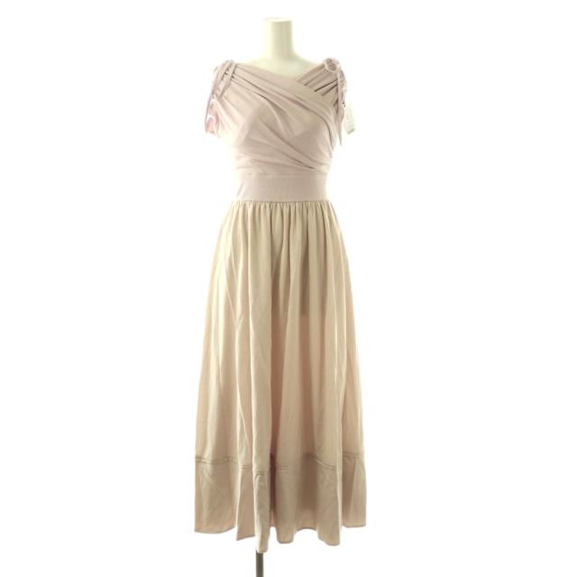 【中古】未使用品 ハーリップトゥ 25SS Gathered Bicolor Dress ワンピース フレア マキシ フレンチスリーブ 切替 M