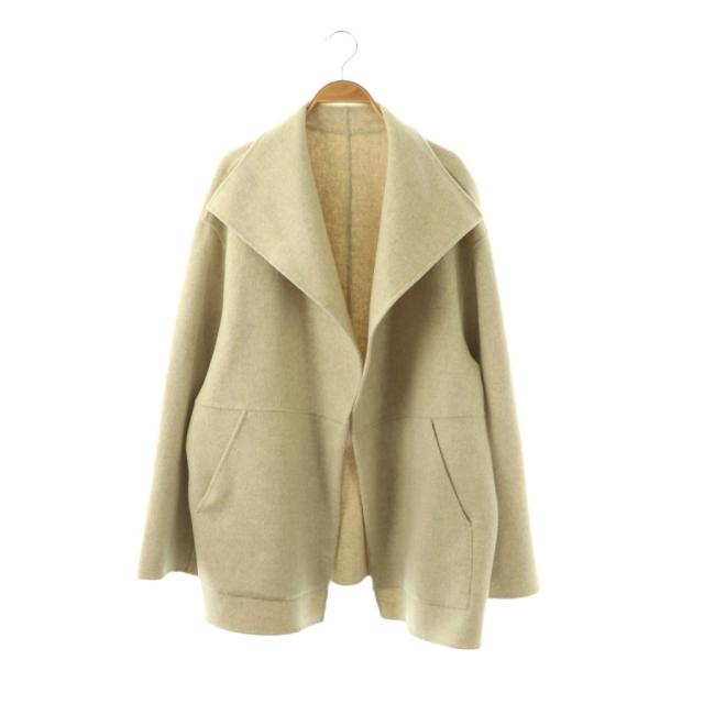 【中古】プラージュ Plage 22AW ハミルトンハーフコート トッパー ウール 36 ライトベージュ 22020922207140