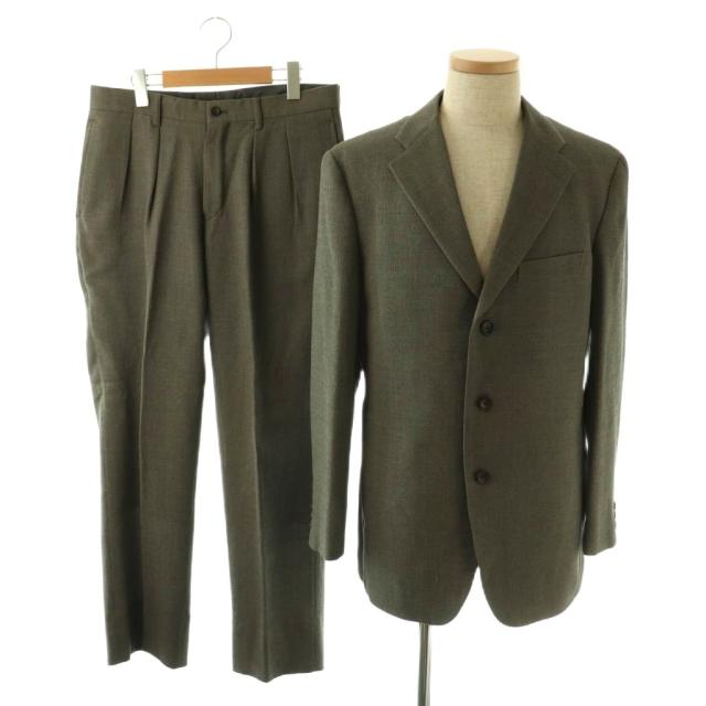 【中古】イッセイミヤケ ISSEY MIYAKE ウールシルク 3Bテーラードジャケット パンツ スーツセットアップ 2 グレー