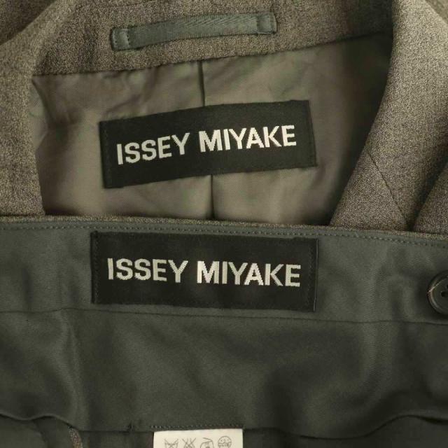 【中古】イッセイミヤケ ISSEY MIYAKE ウールシルク 3Bテーラードジャケット パンツ スーツセットアップ 2 グレー_7
