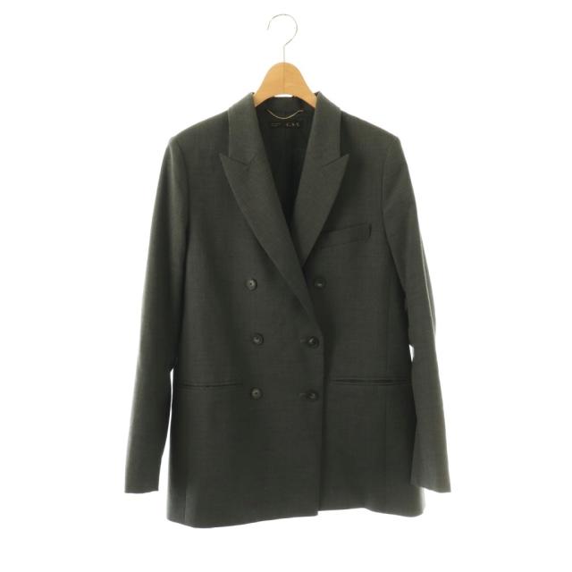 【中古】カレンソロジー Curensology C.S.G ウールポプリンジャケット テーラードジャケット ダブル F グレー