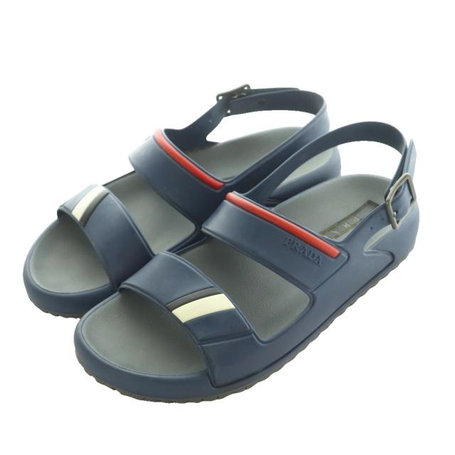 【中古】プラダ リネアロッサ PRADA LINEA ROSSA サンダル 5 24.0糎 青 4X3206 /MI ■os ■SH メンズ
