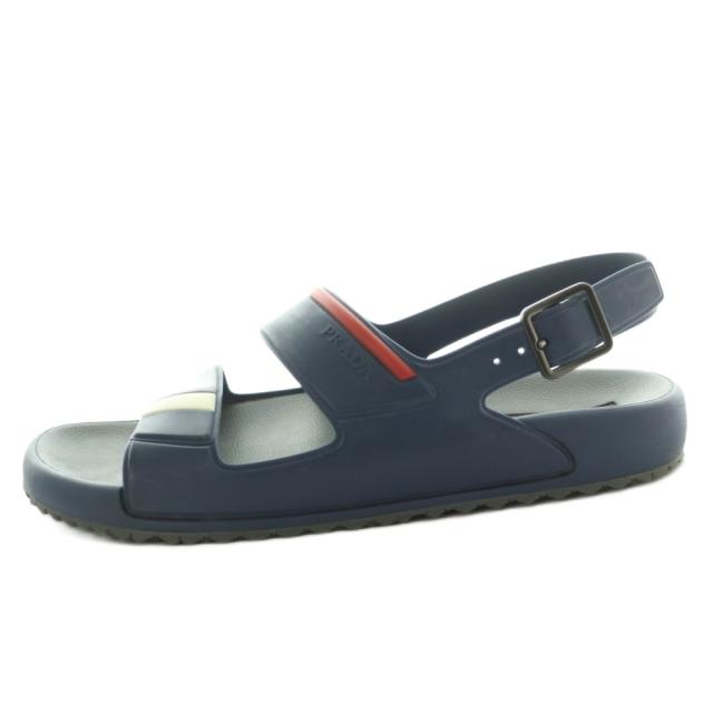 【中古】プラダ リネアロッサ PRADA LINEA ROSSA サンダル 5 24.0糎 青 4X3206 /MI ■os ■SH メンズ