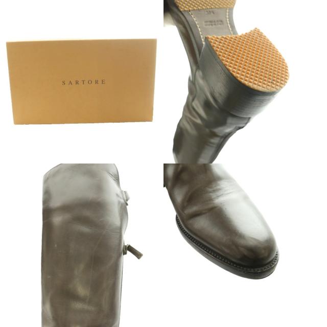 【中古】サルトル SARTORE バックジップ ロングブーツ レザー 35.5 茶 ブラウン /SS ■OS レディース_8