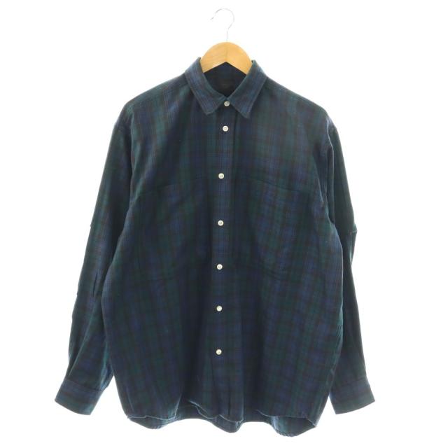 【中古】ダイワ ピア39 Daiwa pier39 TECH FLANNEL WORKER'S SHIRTS シャツ チェック M 青 緑 黒 BE-88021W /CX