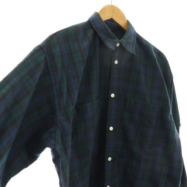 【中古】ダイワ ピア39 Daiwa pier39 TECH FLANNEL WORKER'S SHIRTS シャツ チェック M 青 緑 黒 BE-88021W /CX_2