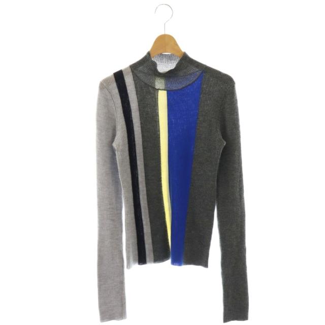 【中古】エンフォルド 26SS ニット カットソー 長袖 ウール 38 グレー マルチカラー /DO ■OS レディース