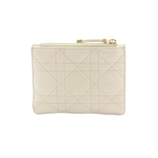 【中古】クリスチャンディオール Jolie Dahlia ウォレット 財布 二つ折り 小銭入れ カナージュステッチ ライトピンク_1