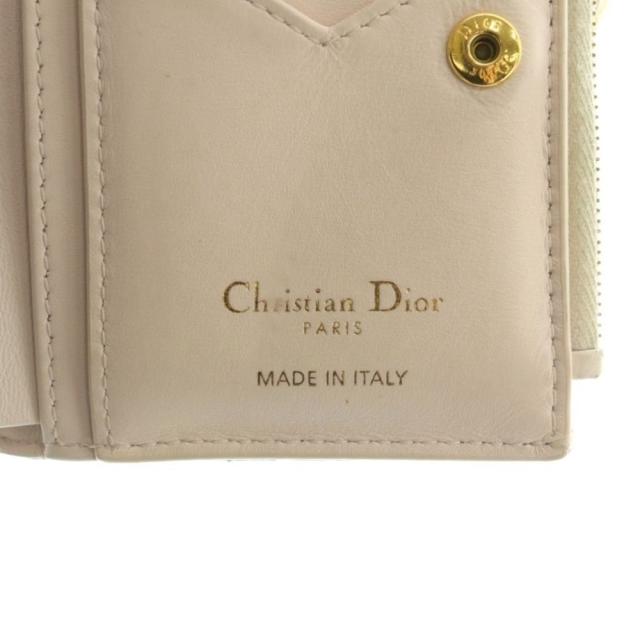 【中古】クリスチャンディオール Jolie Dahlia ウォレット 財布 二つ折り 小銭入れ カナージュステッチ ライトピンク_7