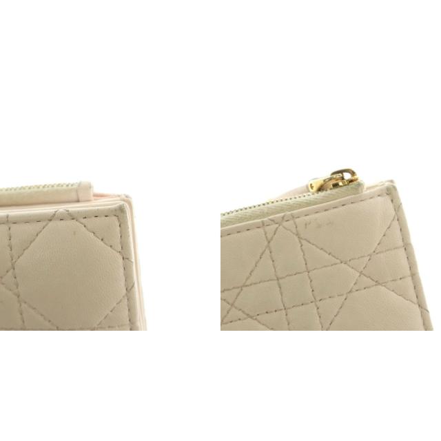 【中古】クリスチャンディオール Jolie Dahlia ウォレット 財布 二つ折り 小銭入れ カナージュステッチ ライトピンク_8