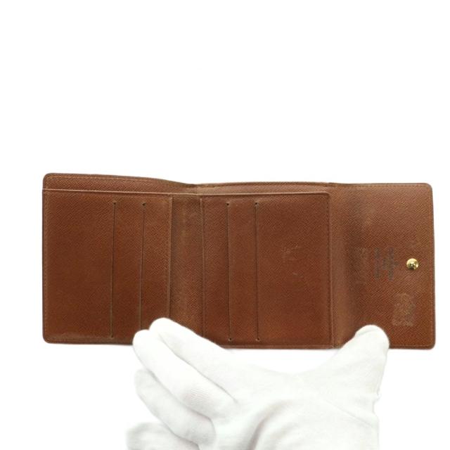 【中古】ルイヴィトン ポルトフォイユエリーズ 財布 三つ折り Wホック 小銭入れ モノグラム柄 茶 M61654 レディース_4