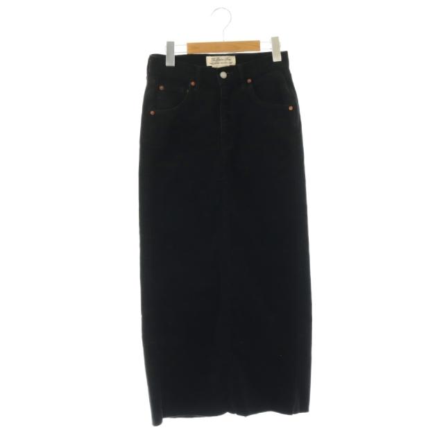 【中古】レミレリーフ Corduroy Long Skirt スカート LAppartement ロング タイト S ブラック /DO ■OS ■SH
