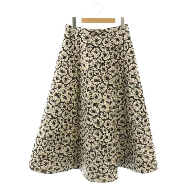 【中古】トッカ TOCCA 25AW MOONLIT FLOWER ムーンライトフラワースカート フレア マキシ ロング 花柄 4 アイボリー