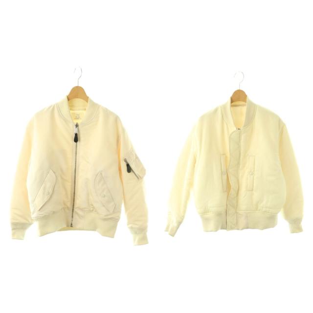 【中古】ハイク HYKE 222-27047 リバーシブル MA-1 ブルゾン 中綿 S オフホワイト アイボリー /ES ■OS レディース