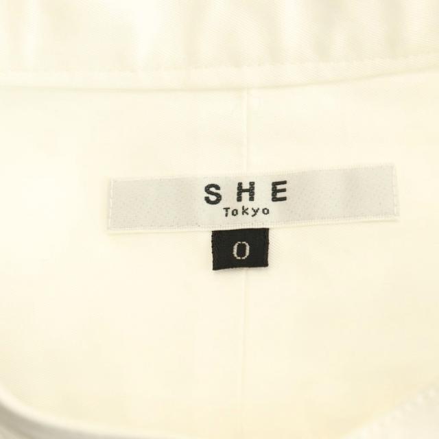 【中古】シートーキョー SHE Tokyo バンドカラーシャツ 長袖 0 ホワイト /DO ■OS レディース_4