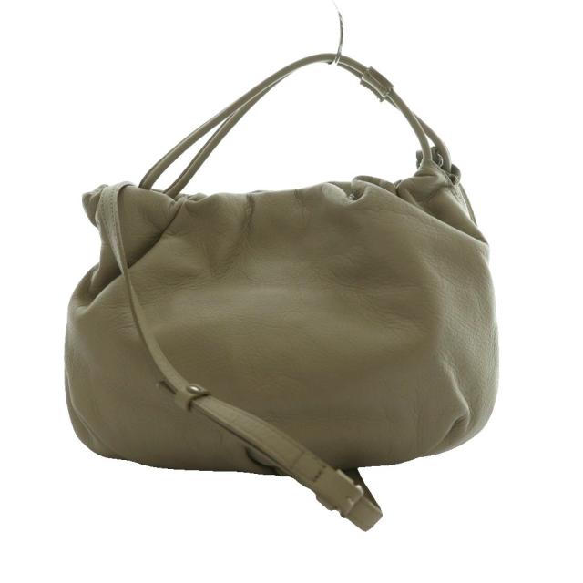 【中古】ラシット RUSSET レザー巾着 4WAYショルダーバッグ ハンド ワンショルダー クラッチバッグ グレー /SS ■OS