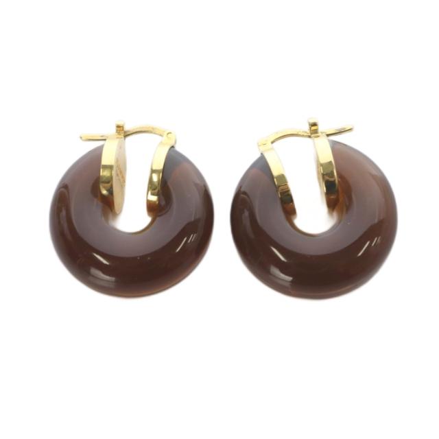 中古】ジルサンダー JIL SANDER クリアフープピアス 両耳用 ゴールド色