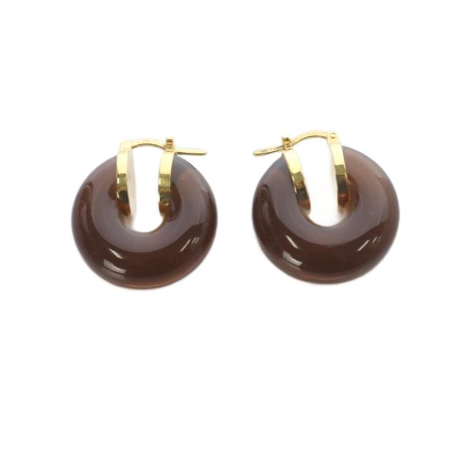 中古】ジルサンダー JIL SANDER クリアフープピアス 両耳用 ゴールド色