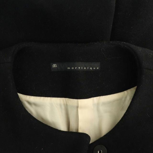 【中古】マルティニーク martinique ダブルクロステントリバーコート ノーカラーコート ダークネイビー_6