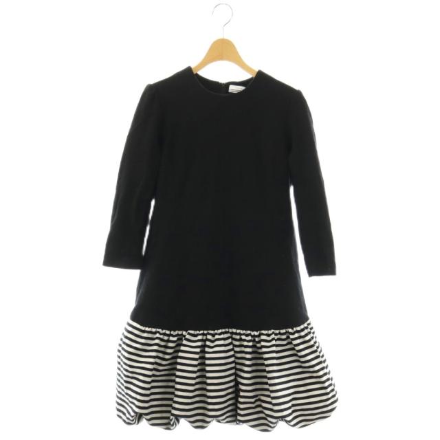 【中古】ボーダーズアットバルコニー BORDERS at BALCONY BORDER BALOON DRESS ワンピース ウール 38 黒 白 /CX