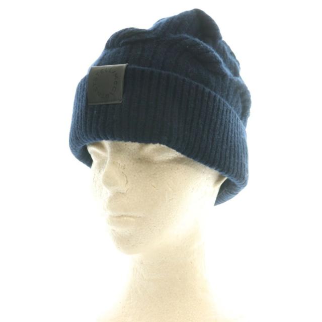 【中古】ステラマッカートニー ファラベラ ケーブルニット ビーニー ニットキャップ 帽子 ウール U 紺 ネイビー /SS_2