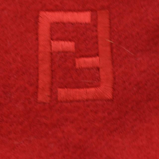 【中古】フェンディ FENDI マフラー FFロゴ刺繍 カシミヤ フリンジ レッド /YO13 ■SH ■OH メンズ レディース_2